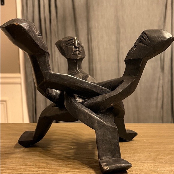 Hand Carved African Unity Sculpture Wooden - Picture 11 of 16